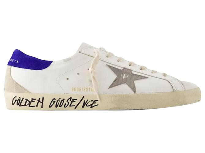 Golden Goose Deluxe Brand Super-Star-Sneaker – Golden Goose – Leder – Mehrfarbig Weiß Kalbähnliches Kalb  ref.1008665